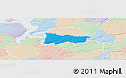 Political Panoramic Map of Moldrup, lighten