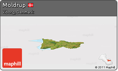 Satellite Panoramic Map of Moldrup, cropped outside