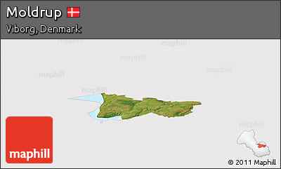 Satellite Panoramic Map of Moldrup, cropped outside