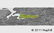 Satellite Panoramic Map of Moldrup, desaturated