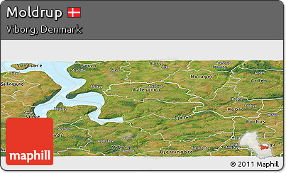 Satellite Panoramic Map of Moldrup