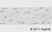 Shaded Relief Panoramic Map of Moldrup, desaturated