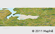 Shaded Relief Panoramic Map of Moldrup, satellite outside