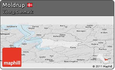 Silver Style Panoramic Map of Moldrup