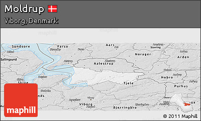 Silver Style Panoramic Map of Moldrup