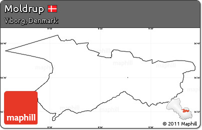 Blank Simple Map of Moldrup, cropped outside