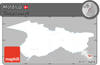 Gray Simple Map of Moldrup, single color outside