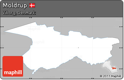 Gray Simple Map of Moldrup, single color outside