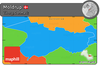 Political Simple Map of Moldrup