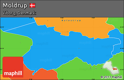 Political Simple Map of Moldrup