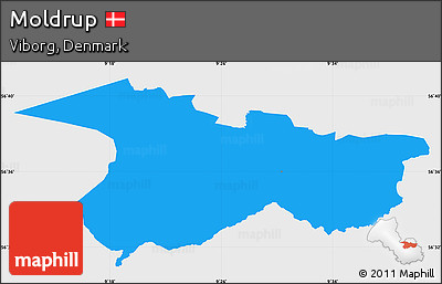 Political Simple Map of Moldrup, single color outside