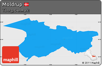 Political Simple Map of Moldrup, single color outside