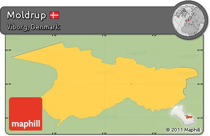 Savanna Style Simple Map of Moldrup, single color outside