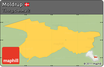 Savanna Style Simple Map of Moldrup, single color outside