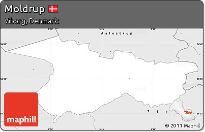 Silver Style Simple Map of Moldrup