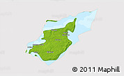 Physical 3D Map of Morso, cropped outside