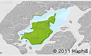 Physical 3D Map of Morso, lighten, desaturated