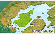 Physical 3D Map of Morso, satellite outside