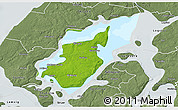 Physical 3D Map of Morso, semi-desaturated