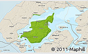 Physical 3D Map of Morso, shaded relief outside