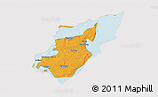 Political 3D Map of Morso, cropped outside