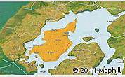 Political 3D Map of Morso, satellite outside