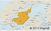 Political 3D Map of Morso, shaded relief outside