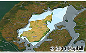 Satellite 3D Map of Morso, darken