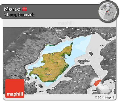 Satellite 3D Map of Morso, desaturated