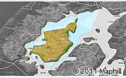Satellite 3D Map of Morso, desaturated