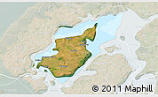 Satellite 3D Map of Morso, lighten