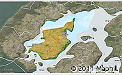 Satellite 3D Map of Morso, semi-desaturated