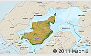Satellite 3D Map of Morso, shaded relief outside