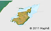 Satellite 3D Map of Morso, single color outside