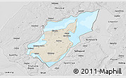 Shaded Relief 3D Map of Morso, desaturated