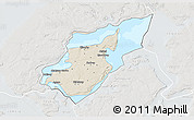 Shaded Relief 3D Map of Morso, lighten, semi-desaturated