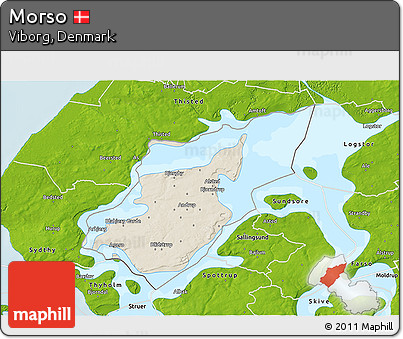 Shaded Relief 3D Map of Morso, physical outside