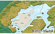 Shaded Relief 3D Map of Morso, satellite outside