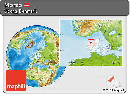 Physical Location Map of Morso, highlighted country