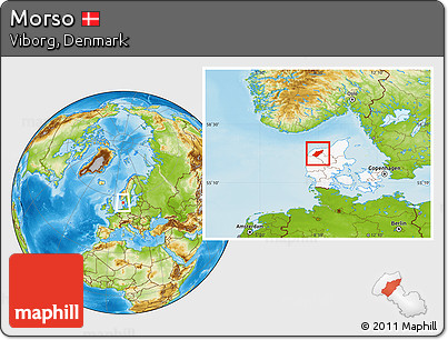 Physical Location Map of Morso, highlighted country