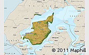 Satellite Map of Morso, shaded relief outside