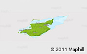 Physical Panoramic Map of Morso, cropped outside