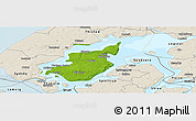 Physical Panoramic Map of Morso, shaded relief outside
