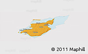 Political Panoramic Map of Morso, cropped outside