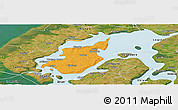 Political Panoramic Map of Morso, satellite outside