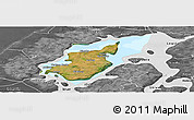 Satellite Panoramic Map of Morso, desaturated