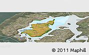 Satellite Panoramic Map of Morso, semi-desaturated