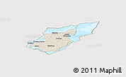 Shaded Relief Panoramic Map of Morso, cropped outside