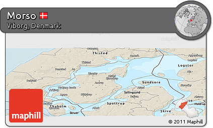 Shaded Relief Panoramic Map of Morso