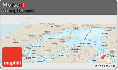 Shaded Relief Panoramic Map of Morso